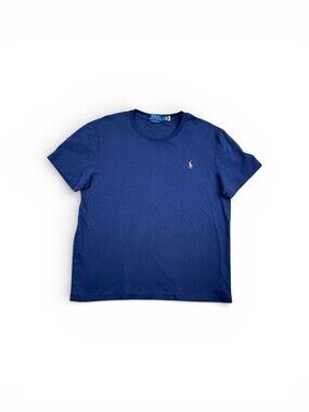 POLO Ralph Lauren T-Shirt Custom Slim Fit Men's Size Large Navy Blue EUC